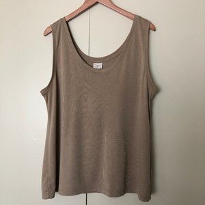 A NEW DAY Golden Beige Scoop Neck Tank - XL